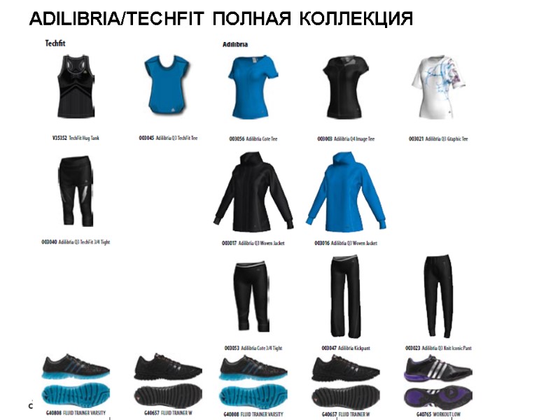 ADILIBRIA/TECHFIT ПОЛНАЯ КОЛЛЕКЦИЯ